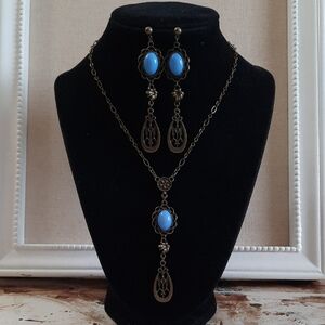 Blue and Bronze Jewelry Set